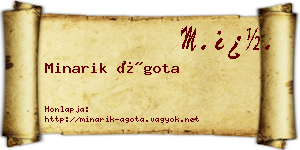 Minarik Ágota névjegykártya